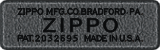 1942 - Black Crackle mit der Prägung in der das Wort Zippo wesentlich größer gestempelt wurde