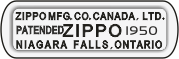 Zippo Canada - Bottom Stamp 1951-56