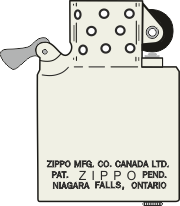 Zippo Canada - Insert 1949-50  (Nickel Silver)
