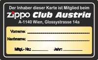 Mitgliedskarte - Zippo Club Austria