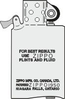 Zippo Canada - Insert Slim 1958-59